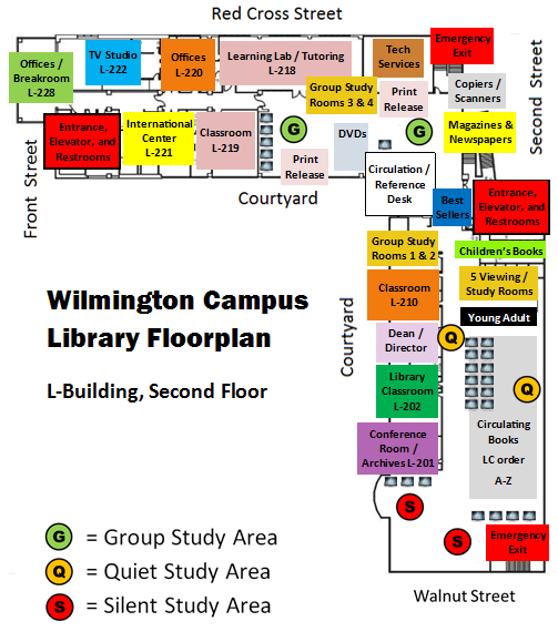 Cape Fear Community College Map Library Floor Plan - Library