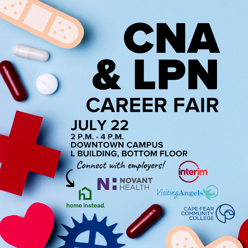 CNA & LPN Career Fair, July 22, 2 pm - 4pm, Downtown L Building