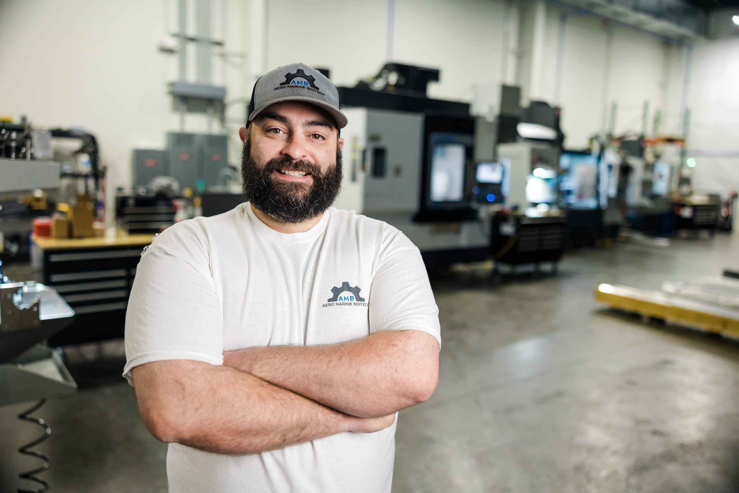 man in machining shop