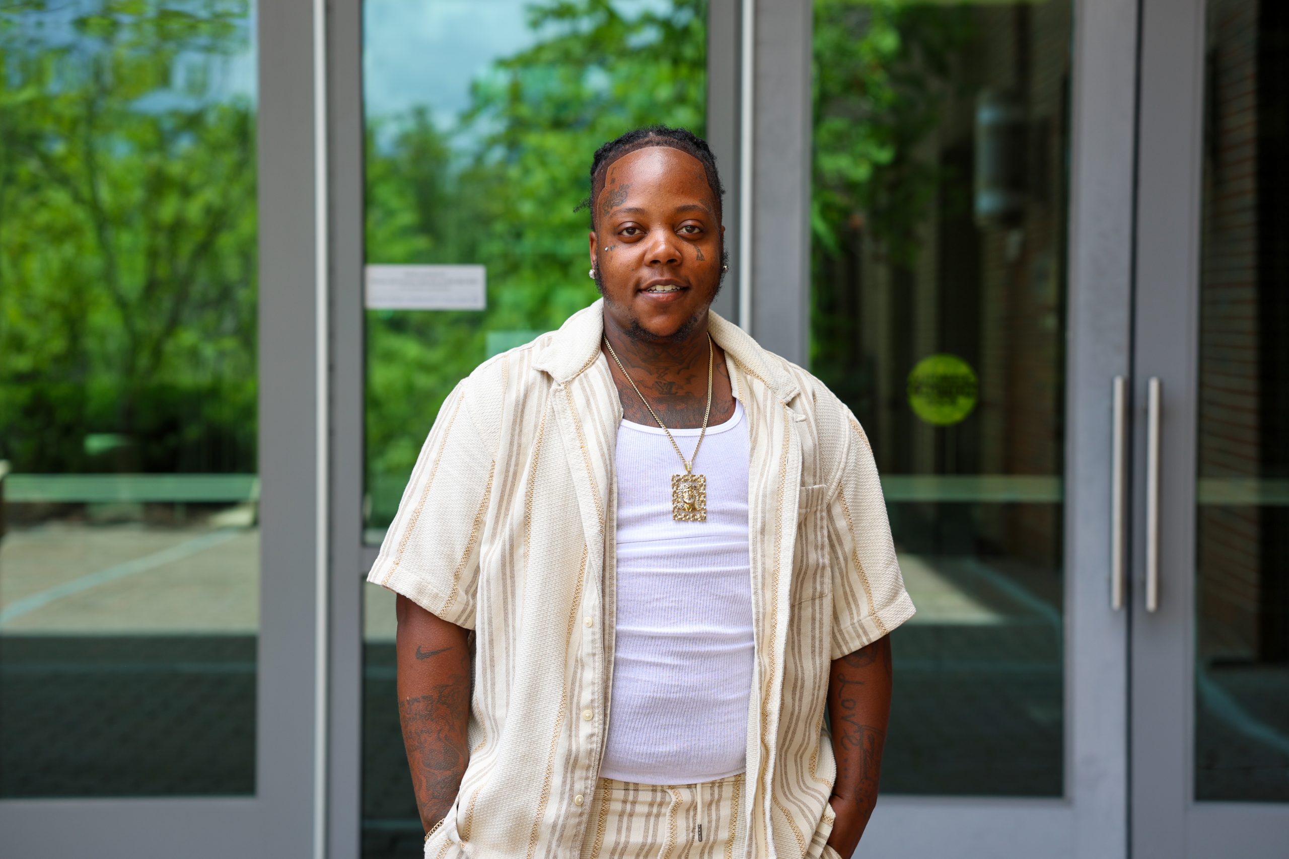 student smiling on campus