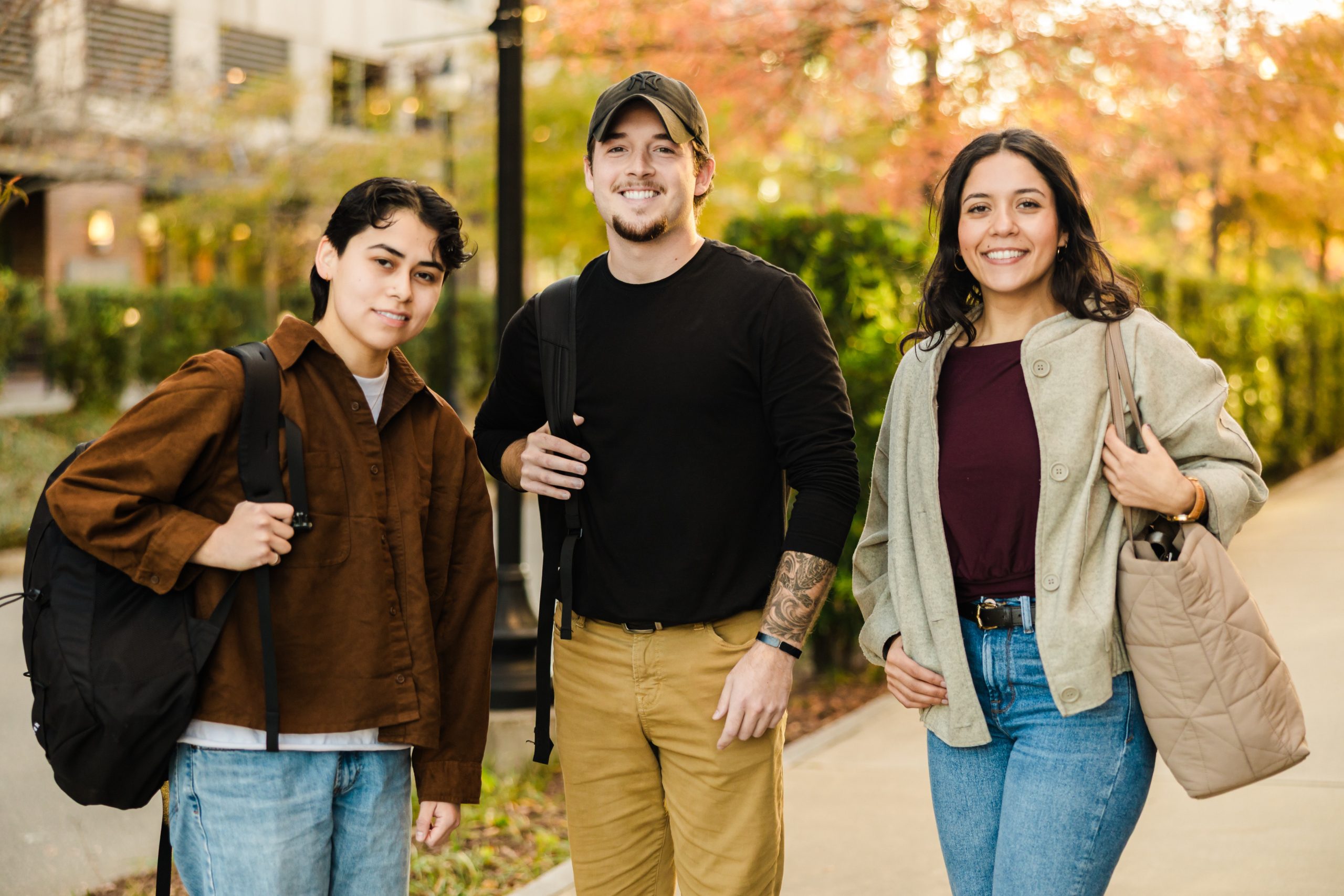 Veteran students in a group of three