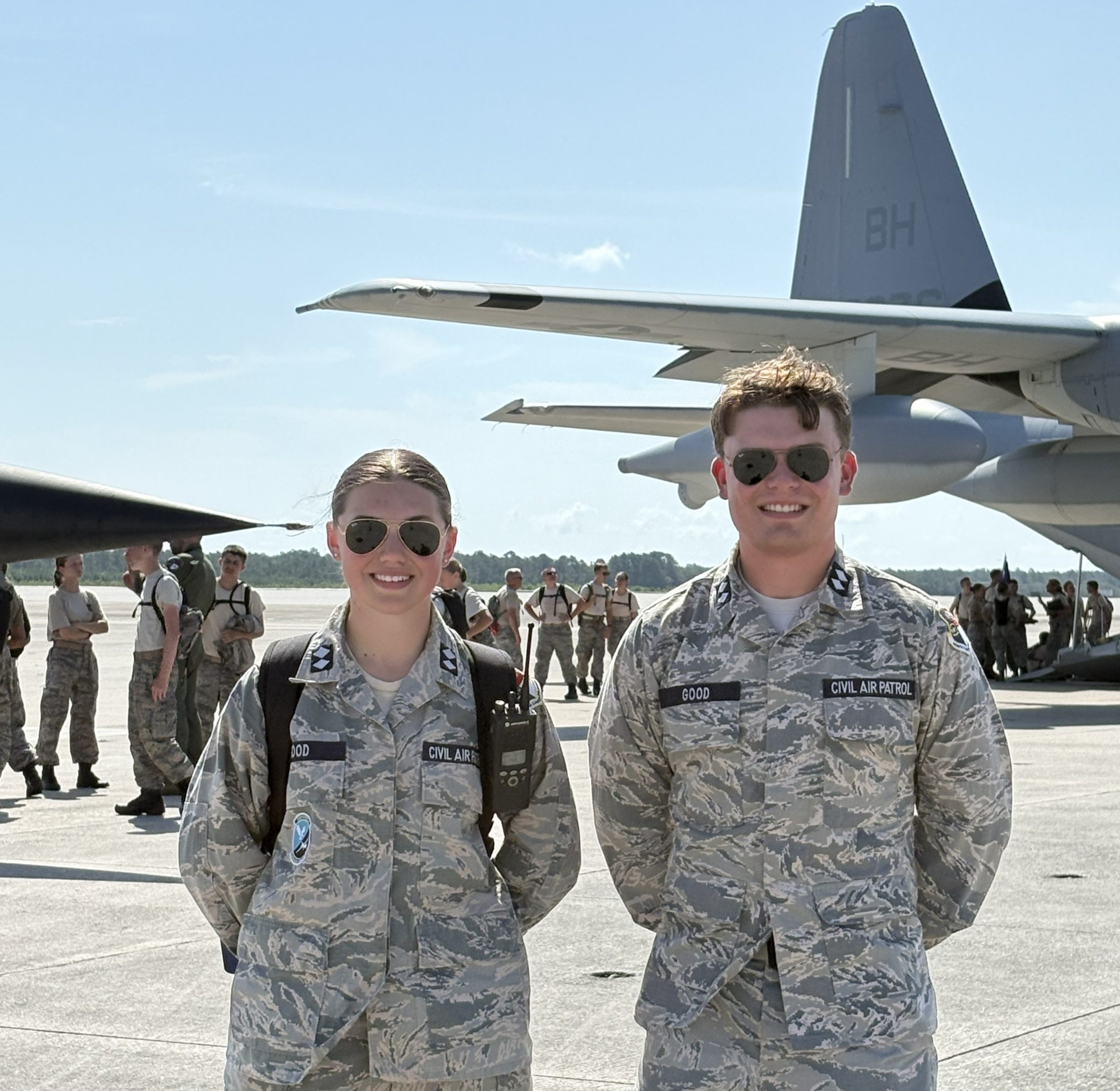 Samantha and her brother in air force uniform