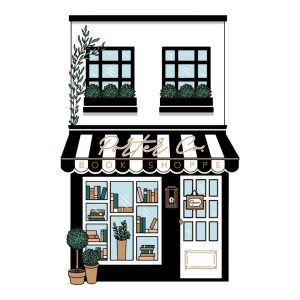 picture of drawing of a bookstore