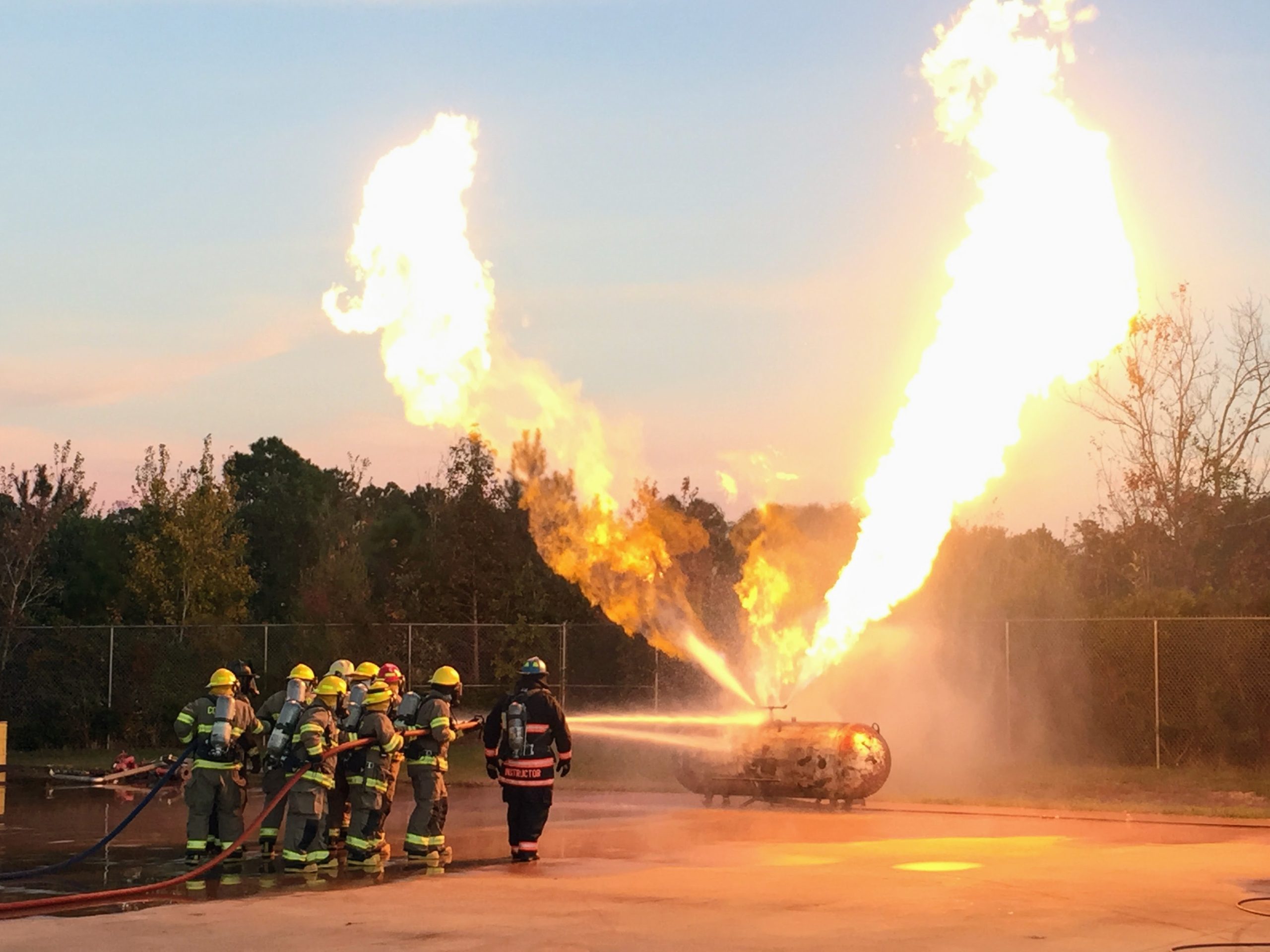 firefighters training at LVP gas demo
